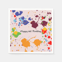 Guardanapo De Papel Pintura de 8ª Festa de aniversário - Placas colori