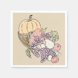 Guardanapo De Papel Pintura de Ação de Graças da Colheita de Outono