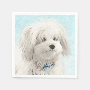 Guardanapo De Papel Pintura de Algodão de Tulear - Arte de Cachorro O