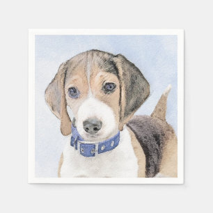 Guardanapo De Papel Pintura de Beagle - Arte de Cachorro Original Boni