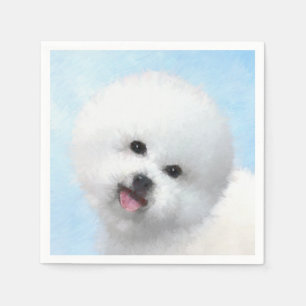 Guardanapo De Papel Pintura de Bichon Frise - Arte de Cachorro Origina