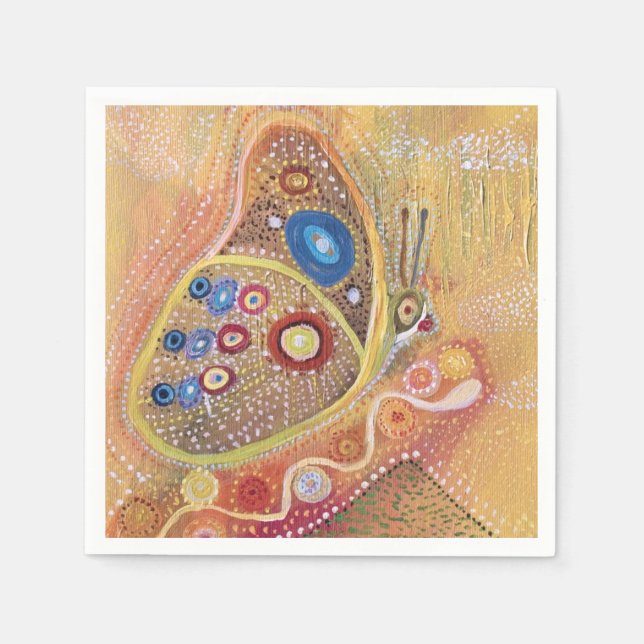 Guardanapo De Papel Pintura de borboletas Papel de coquetel Napkins (Frente)