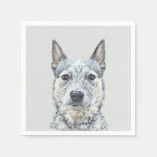 Guardanapo De Papel Pintura de Cachorro Australiano - Arte Original Bo