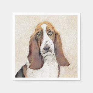 Guardanapo De Papel Pintura de Cachorro Basset - Arte de Cachorro Orig