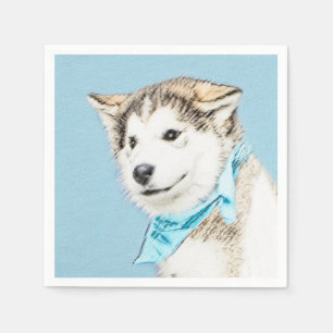 Guardanapo De Papel Pintura De Cachorro Siberiana - Arte De Cachorro O
