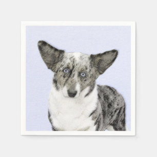 Guardanapo De Papel Pintura de Cardigan Welsh Corgi - Arte Original pa