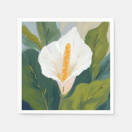 Guardanapo De Papel Pintura de Flor de Lírio da Paz Aquarela Floral