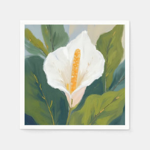 Guardanapo De Papel Pintura de Flor de Lírio da Paz Aquarela Floral