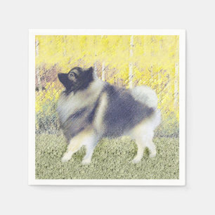 Guardanapo De Papel Pintura de Keeshond Aspen - Arte de Cachorro Origi