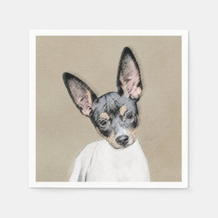 Guardanapo De Papel Pintura de Rat Terrier - Arte de Cachorro Original
