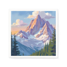 Pintura em Aquarela de Cordilheira da Natureza