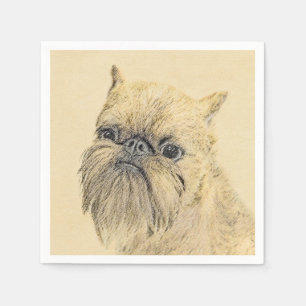 Guardanapo De Papel Pintura em Bruxelas Griffon - Arte Cachorra Origin
