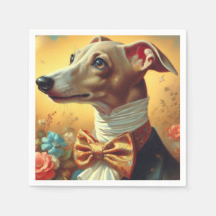 Guardanapo De Papel Pintura em Cão de Greyhound Italiano