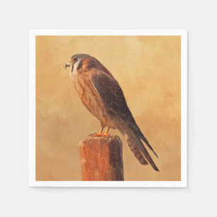 Guardanapo De Papel Pintura em Kestrel Americano - Arte de Pássaro Or