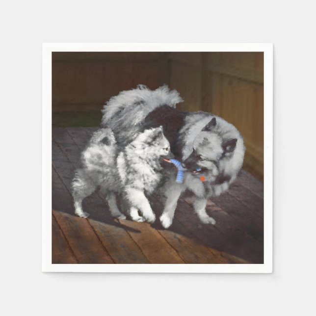 Guardanapo De Papel Pintura em tempo de reprodução Keeshond - Arte de  (Frente)