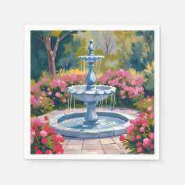 Guardanapo De Papel Pintura Floral de Fonte de Jardim