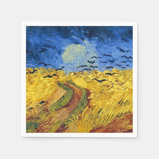 Guardanapo De Papel Pintura impressionista Campos de Trigo de Van Gogh (Frente)