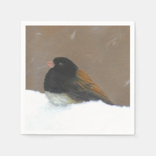 Guardanapo De Papel Pintura Junco De Olhos Escuros - Arte De Pássaro 