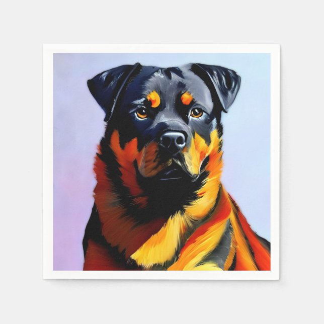 Guardanapo De Papel Pintura rottweiler (Frente)