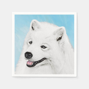 Guardanapo De Papel Pintura Samoyed - Arte Cachorosa Original