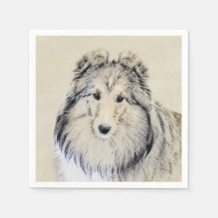 Guardanapo De Papel Pintura Shetland Sheepdog - Arte Cachorreira Origi