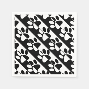 Guardanapo De Papel Pinturas E Estrias De Cães Pretos E Brancos