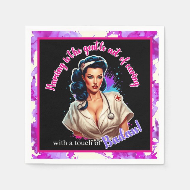 Guardanapo De Papel Pinup_ Nurse Badass (Frente)