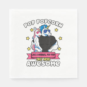 Guardanapo De Papel Pipoca Pop 1 Criança Dia dos Pais Pop Pop Unicórni