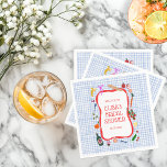 Guardanapo De Papel Piquenique de Xadrez Moderno Fofo Festa de Noivado<br><div class="desc">Lindos guardanapos personalizados perfeitos para uma festa divertida! Arte feita à mão para você! Perfeitos para um brunch de verão ou chá de noiva com tema de piquenique,  festa de despedida de solteira,  festa de noivado ou aniversário.</div>