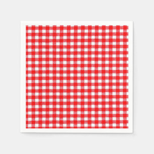 Guardanapo De Papel Piquenique tradicional vermelho e branco do