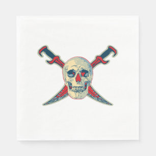 Guardanapo De Papel Pirata (Crânio) - Papel Branco Padrão Luncheon N