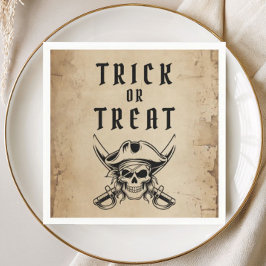 Guardanapo De Papel Pirata Crânio Vintage Truque Ou Tratamento Hallowe