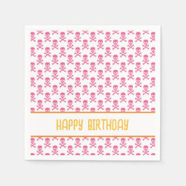 Guardanapo De Papel Pirata Crossbones Feliz Aniversário Crianças Color