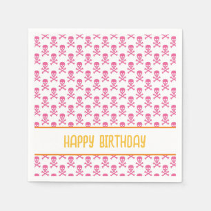 Guardanapo De Papel Pirata Crossbones Feliz Aniversário Crianças Color