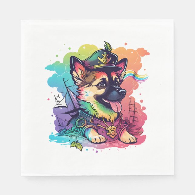Guardanapo De Papel Pirata de Cachorro german shepherd (Frente)