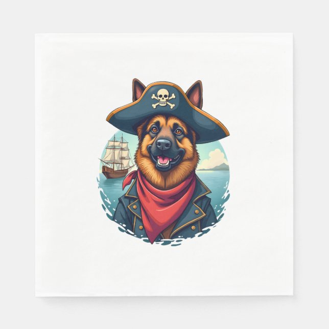 Guardanapo De Papel Pirata de Cachorro german shepherd (Frente)
