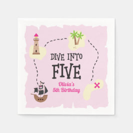 Guardanapo De Papel Pirata mergulha em cinco 5 cor-de-rosa