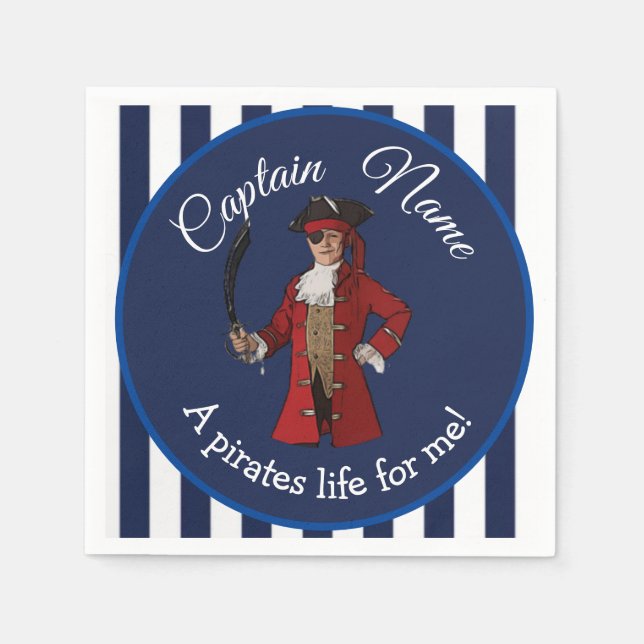 Guardanapo De Papel Pirata Náutica Blue Boy (Frente)