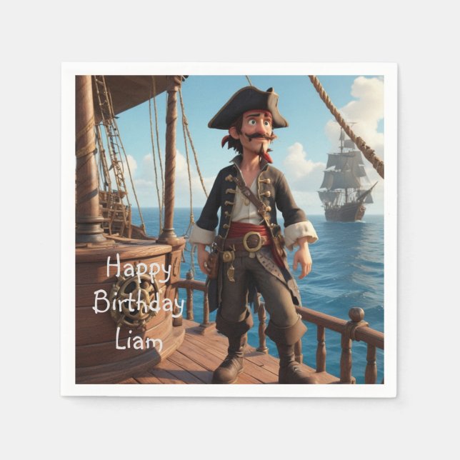 Guardanapo De Papel Pirate Birthday (Frente)