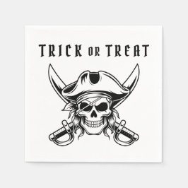 Guardanapo De Papel Pirate Caveira Truque Ou Tratamento Halloween