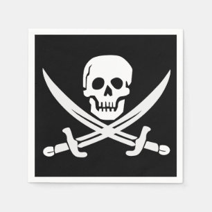 GUARDANAPO DE PAPEL PIRATE FLAG SKULL CROSSBONES DE PAPEL