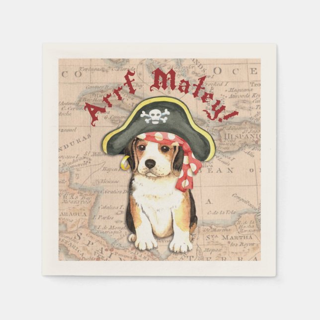 Guardanapo De Papel Pirate Hat Beagle (Frente)