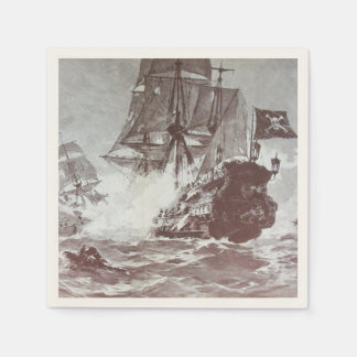 Guardanapo De Papel PIRATE SHIP BATTTTLE A preto