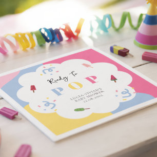 Guardanapo De Papel Pirulito Colorido Pronto para Estourar Chá de Bebê