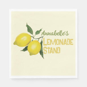 Guardanapo De Papel Pista de limonada de crianças personalizadas e bon