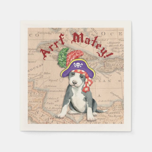 Guardanapo De Papel Pit Bull Terrier Pirate (Frente)