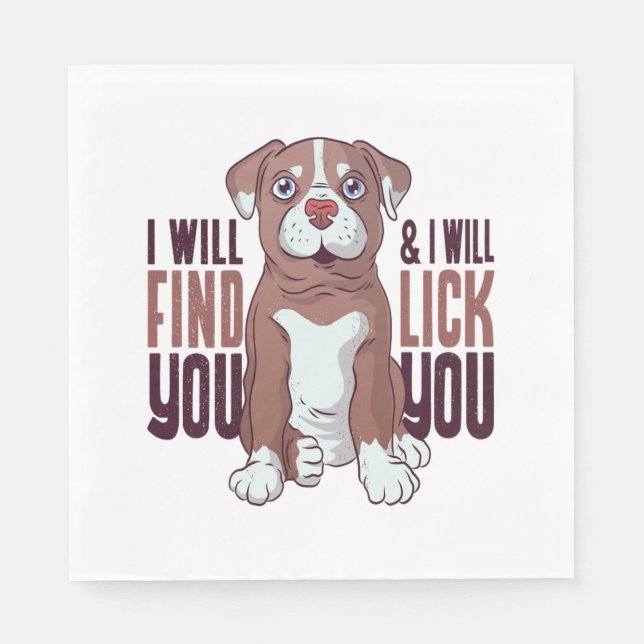 Guardanapo De Papel Pit Bull, Terrier Puppy Dog (Frente)