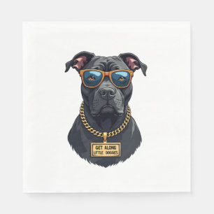 Guardanapo De Papel Pitbull Legal em Óculos de Sol com Corrente de Our