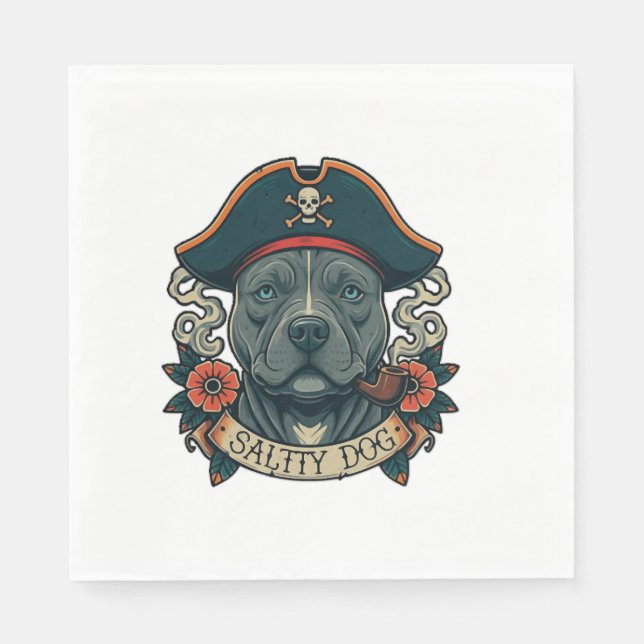 Guardanapo De Papel Pitbull Salty Dog (Frente)