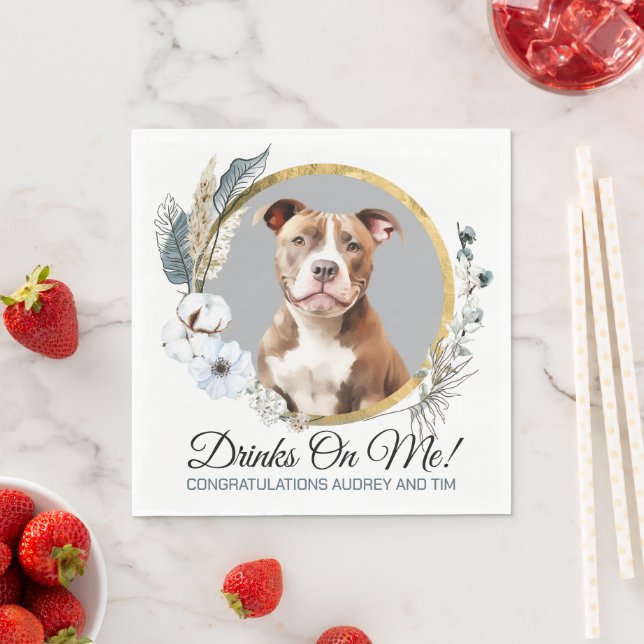 Guardanapo De Papel Pitbull Wedding Napkins Com Cães Foto (Insitu)